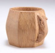 ROBERT THOMPSON OF KILBURN, A MOUSEMAN OAK NAPKIN RING