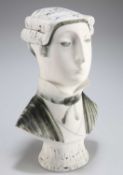 A RICHARD PARKINSON POTTERY BUST OF A BARRISTER