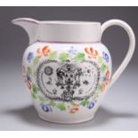A 19TH CENTURY INDEPENDENT ORDER OF ODD FELLOWS PEARLWARE JUG