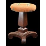 A REGENCY MAHOGANY ADJUSTABLE PIANO STOOL