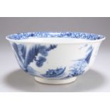 A CHINESE BLUE AND WHITE 'RED CLIFF VISIT' BOWL