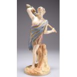 A ROYAL WORCESTER FIGURE OF A SATYR, MODELLED BY JAMES HADLEY, CIRCA 1890