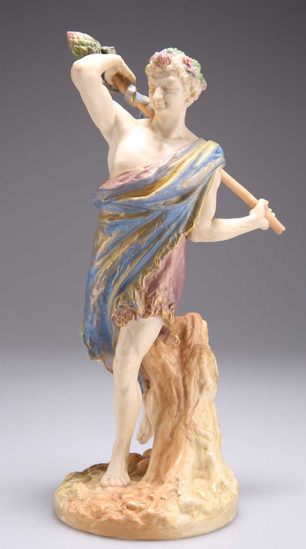 A ROYAL WORCESTER FIGURE OF A SATYR, MODELLED BY JAMES HADLEY, CIRCA 1890