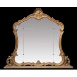 A LOUIS XV STYLE GILTWOOD OVERMANTEL MIRROR