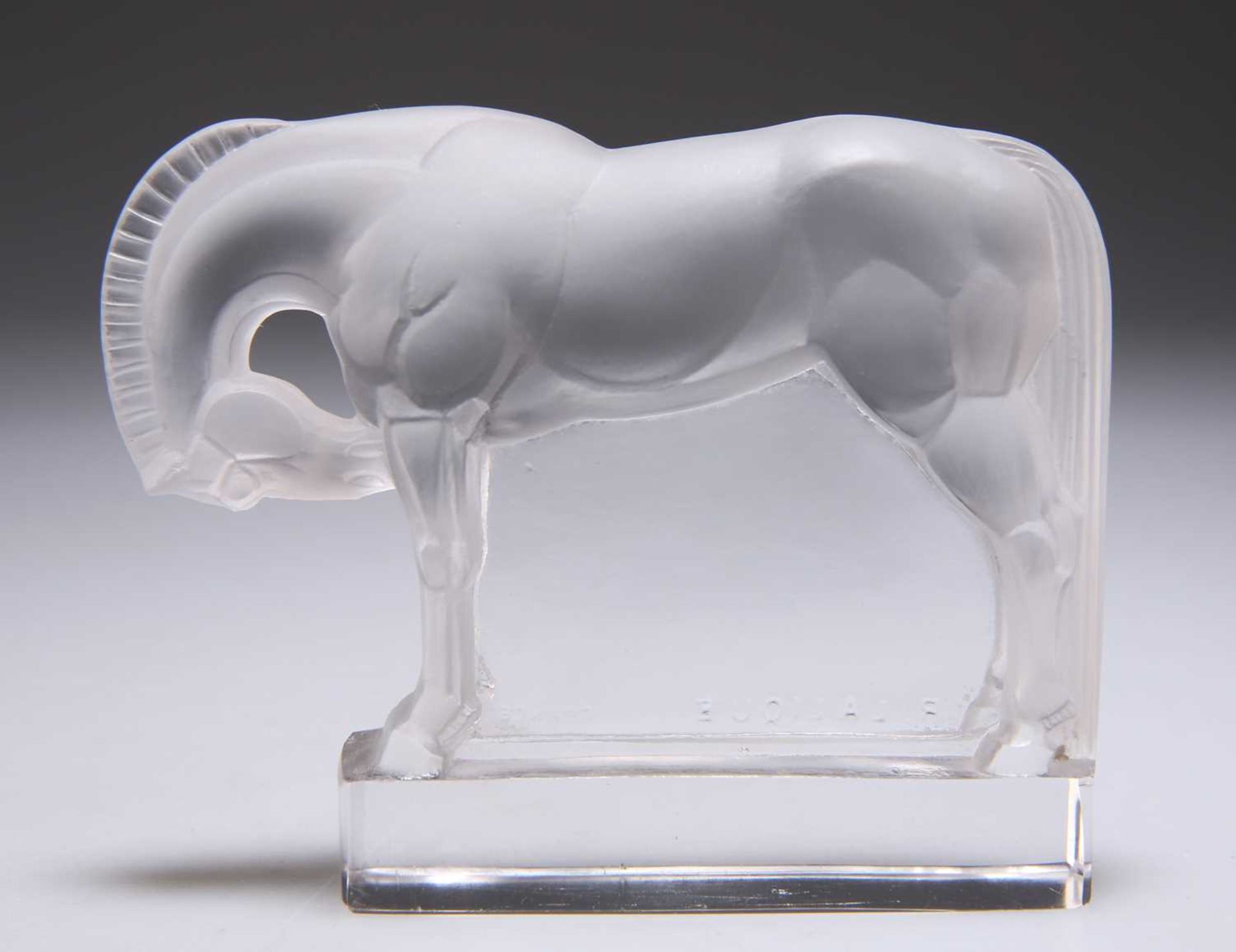 RENÉ LALIQUE (FRENCH, 1860-1945), A CHEVAL PAPERWEIGHT - Image 2 of 3