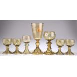 A COLLECTION OF LATE 19TH CENTURY ENAMEL PAINTED DRINKING GLASSES
