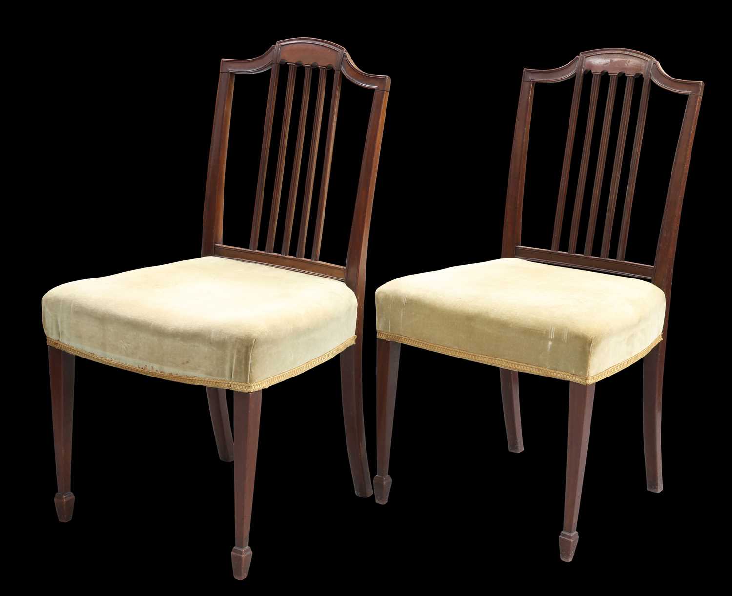A PAIR OF GEORGE III STYLE MAHOGANY SIDE CHAIRS