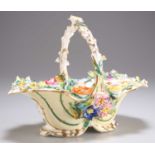 A COALPORT PORCELAIN FLORAL ENCRUSTED SWEETMEAT BASKET, CIRCA 1825