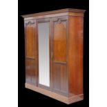 AN EDWARDIAN MAHOGANY WARDROBE