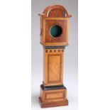 A LATE VICTORIAN MAHOGANY AND BURR WOOD NOVELTY POCKETWATCH STAND