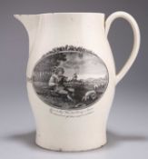 A LARGE LATE 18TH CENTURY CREAMWARE MARRIAGE JUG