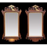 TWO GEORGIAN STYLE FRETWORK MIRRORS