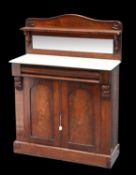 A VICTORIAN MARBLE-TOPPED ROSEWOOD CHIFFONIER