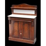 A VICTORIAN MARBLE-TOPPED ROSEWOOD CHIFFONIER