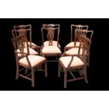 A SET OF EIGHT GEORGE III STYLE MAHOGANY DINING CHAIRS