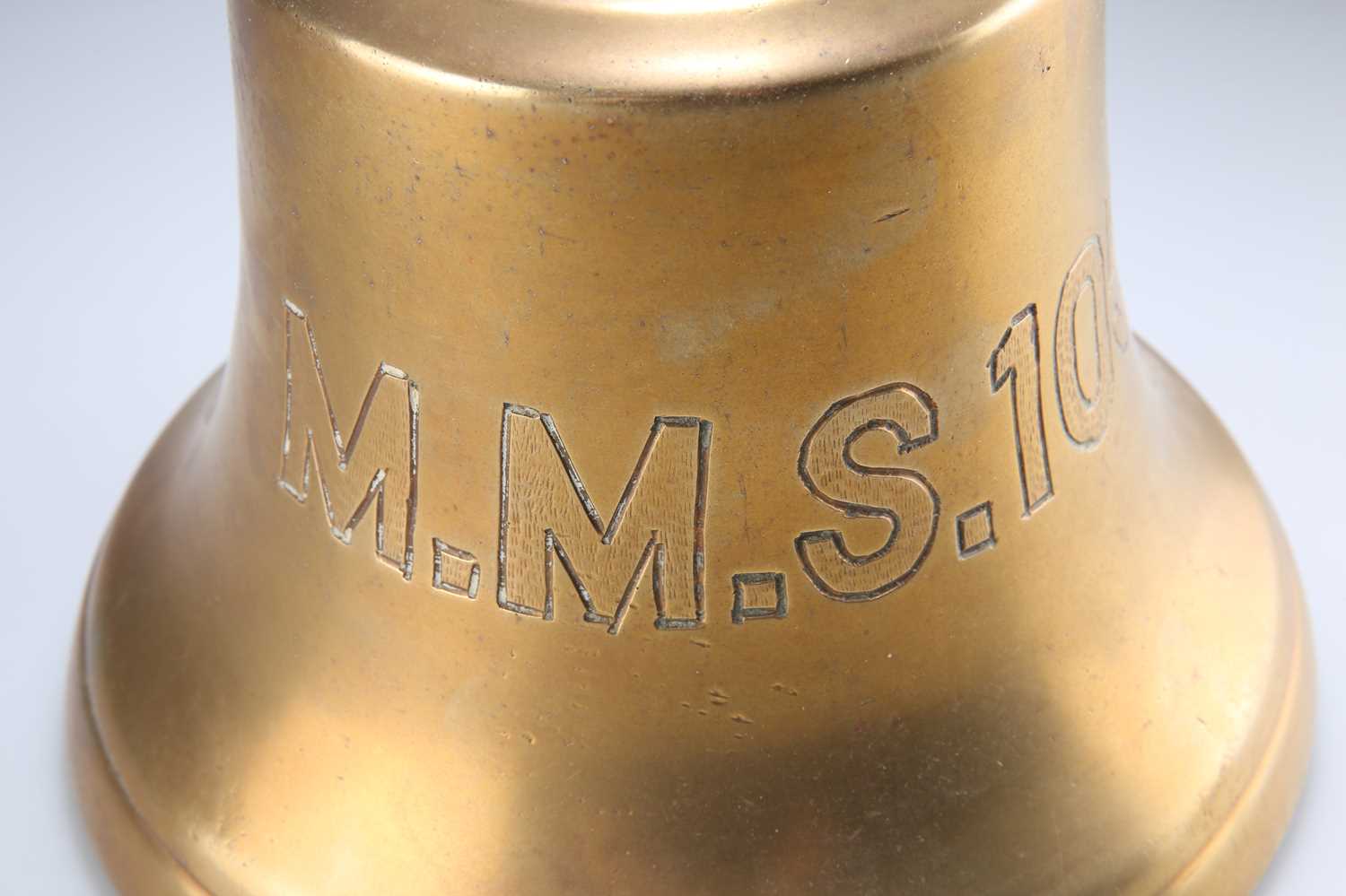 A BRASS BELL FROM HMS MMS 1057 - Image 2 of 3