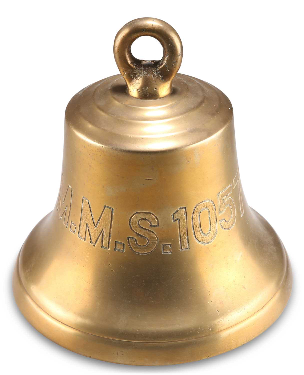 A BRASS BELL FROM HMS MMS 1057