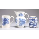 THREE PIECES OF CAUGHLEY BLUE AND WHITE