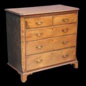 A GEORGE III MAHOGANY AND ELM CHEST OF DRAWERS