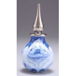 A MINIATURE MOORCROFT FLORIAN PATTERN POTTERY PERFUME BOTTLE