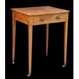 A GEORGE III SATINWOOD BANDED MAHOGANY WRITING TABLE