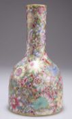 A CHINESE FAMILLE ROSE MALLET-SHAPED VASE, YAOLINGZUN