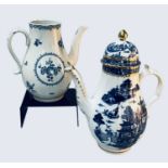 A CAUGHLEY PAGODA COFFEE POT AND A WORCESTER COFFEE POT