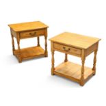 A PAIR OF PERIOD STYLE OAK OCCASIONAL TABLES