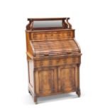 A CONTINENTAL MAHOGANY TAMBOUR DESK, 19TH CENTURY