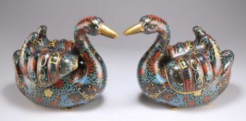 A PAIR OF CHINESE CLOISONNÉ ENAMEL CENSERS AND COVERS, 19TH CENTURY