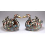 A PAIR OF CHINESE CLOISONNÉ ENAMEL CENSERS AND COVERS, 19TH CENTURY
