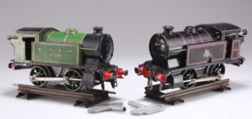 TWO HORNBY O-GAUGE TINPLATE MECCANO CLOCKWORK TANK LOCOMOTIVES