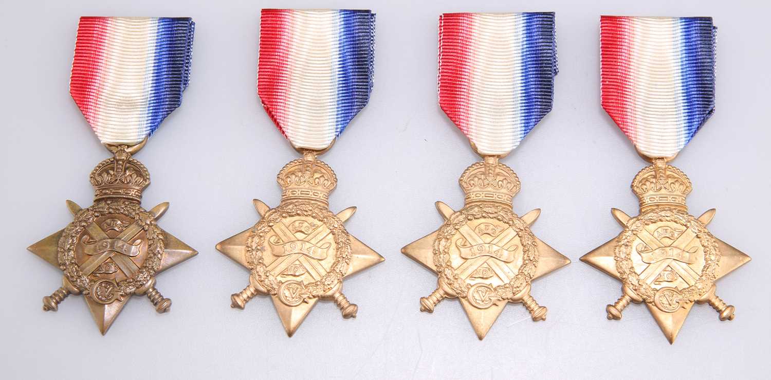 FOUR SINGLE CAMPAIGN MEDALS, 1914 STARS
