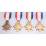 FOUR SINGLE CAMPAIGN MEDALS, 1914 STARS