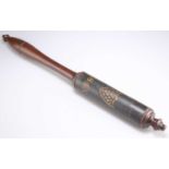 A VICTORIAN TURNED AND PAINTED POLICE TRUNCHEON
