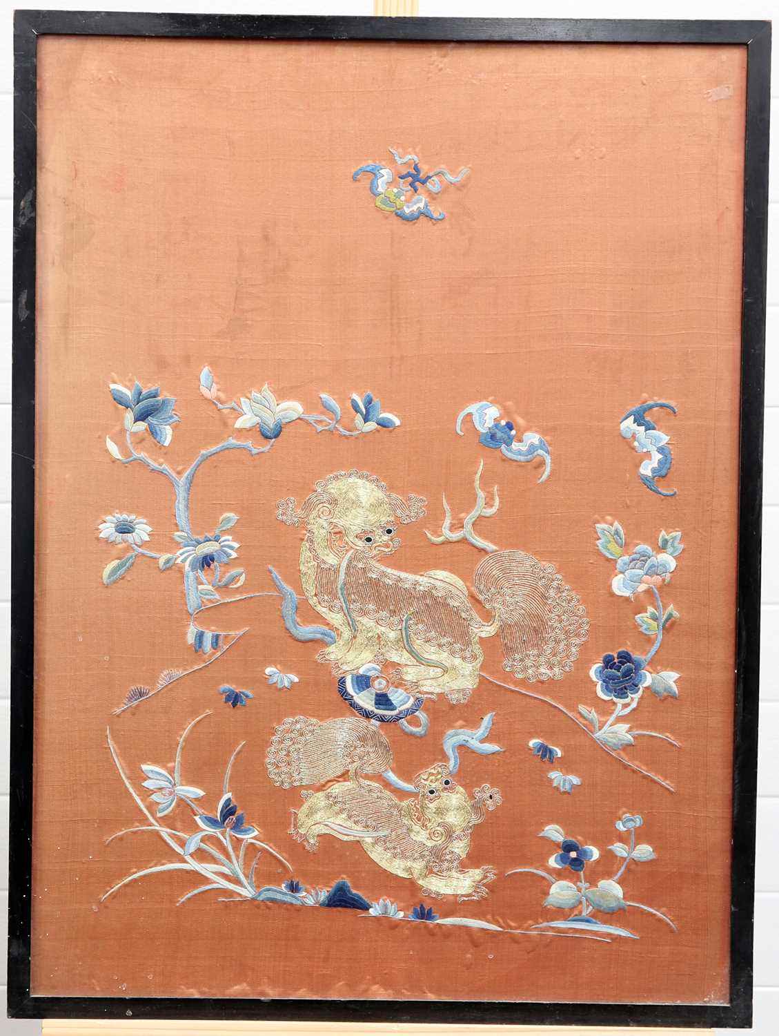 A CHINESE SILK PANEL