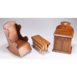 TREEN: THREE 19TH CENTURY MONEY BOXES