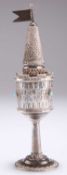 JUDAICA: A WHITE METAL SPICE TOWER