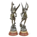 A PAIR OF FRENCH PATINATED METAL FIGURES, CIRCA 1900
