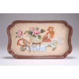 A CHINESE FAMILLE ROSE 'CARVED' TRAY