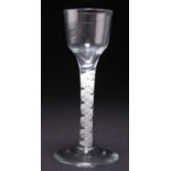 AN 18TH CENTURY OPAQUE TWIST WINE GLASS