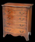 A GEORGE III STYLE MAHOGANY SERPENTINE CHEST OF DRAWERS