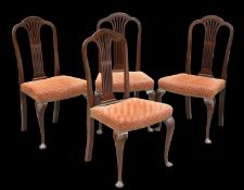 A SET OF FOUR GEORGE III STYLE MAHOGANY DINING CHAIRS