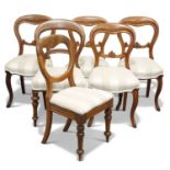 A MATCHED SET OF SIX VICTORIAN MAHOGANY BALLOON-BACK CHAIRS