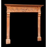 A NEOCLASSICAL STYLE PINE FIRE SURROUND