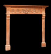 A NEOCLASSICAL STYLE PINE FIRE SURROUND