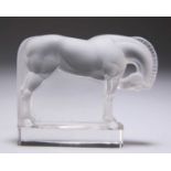 RENÉ LALIQUE (FRENCH, 1860-1945), A CHEVAL PAPERWEIGHT