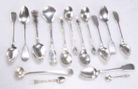 A MIXED LOT OF FOREIGN SILVER SPOONS