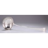A GEORGE III SILVER SOUP LADLE
