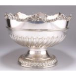 A LATE 19TH CENTURY LARGE SILVER-PLATED BOWL